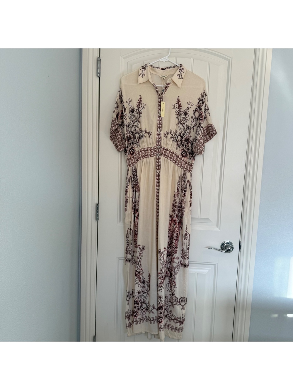 NWT Max Studio Women's Short Sleeve Floral Print Maxi Dress Size M